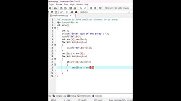 C program to find the smallest number in an array @SK_Codez  #shorts
