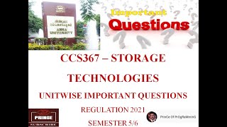 CCS367 Storage Technologies Important Questions l Easy Pass
