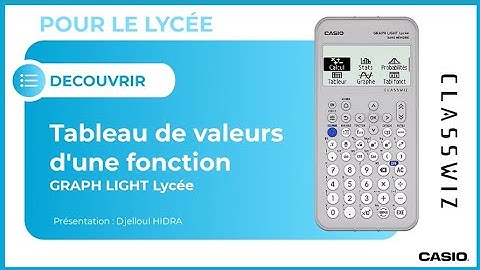 FONCTIONS : Tableau de valeurs avec la calculatrice CASIO GRAPH LIGHT
