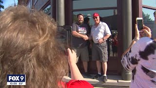 Red Wing celebrates unveiling of refurbished historic landmark damaged by car last year | FOX 9 KMSP