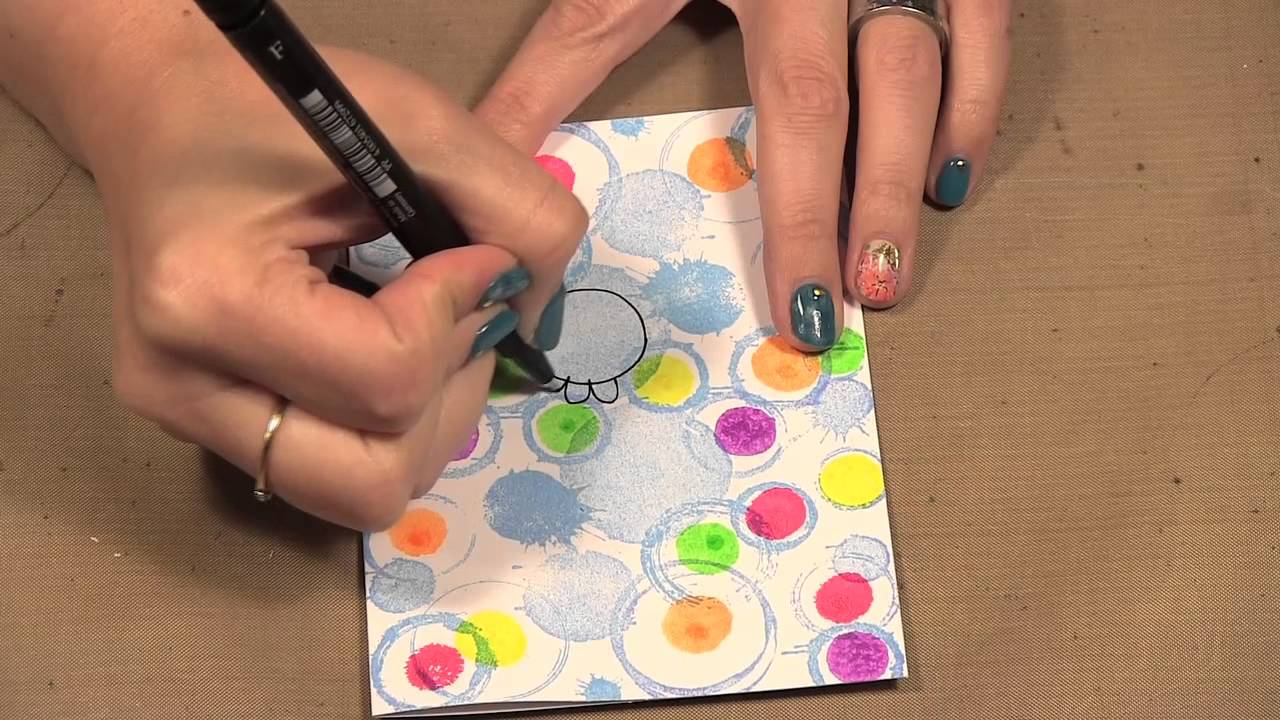 Ep. 952 Hero Arts Paint Print Stamp and Neon Dabbers YouTube