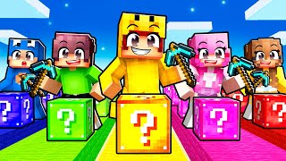 Wij SPELEN REGENBOOG Lucky Block Race In Minecraft!