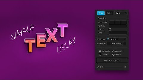 Simple Text Delay (After Effects script promo)