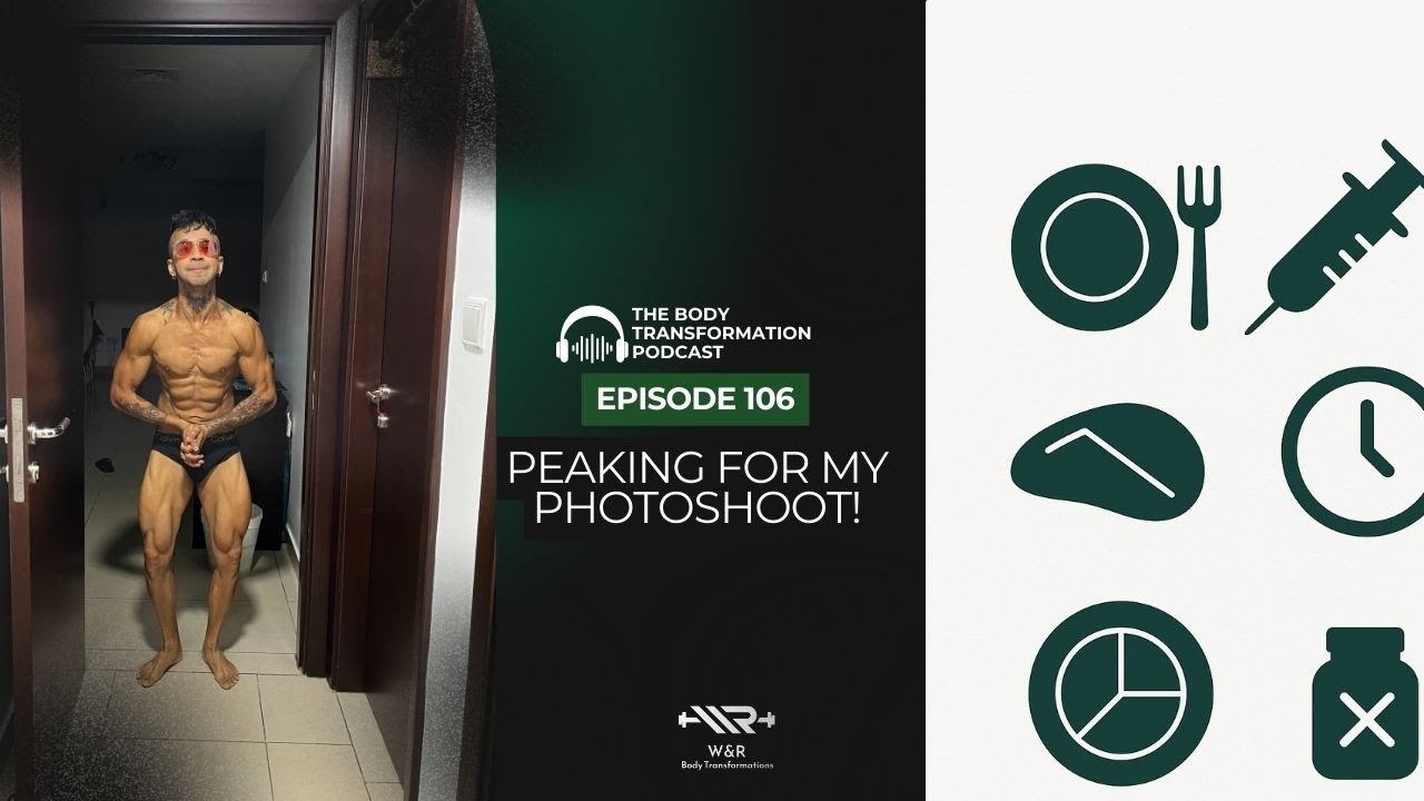 My peak week for the photoshoot, reducing retatrutide dose, nutrition, drugs, training, etc.