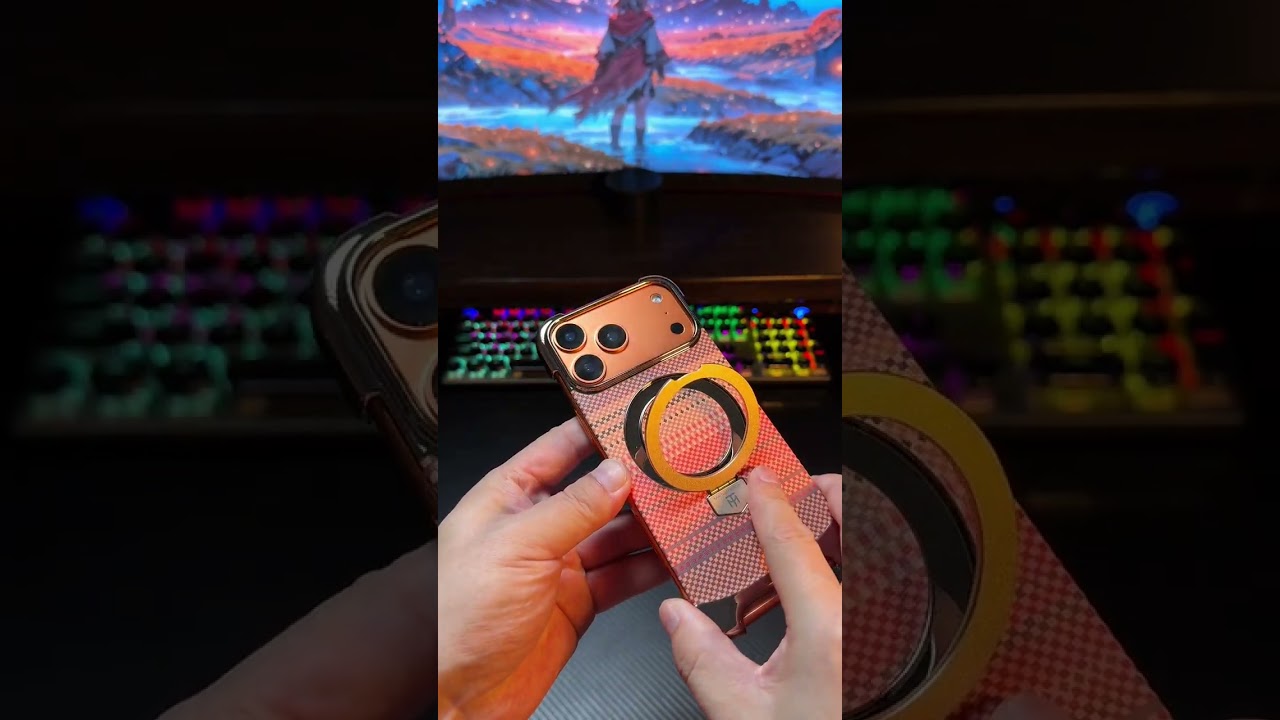 Персонализированный магнитный держатель для Apple 17promax с гальваническим покрытием из кожи и у...