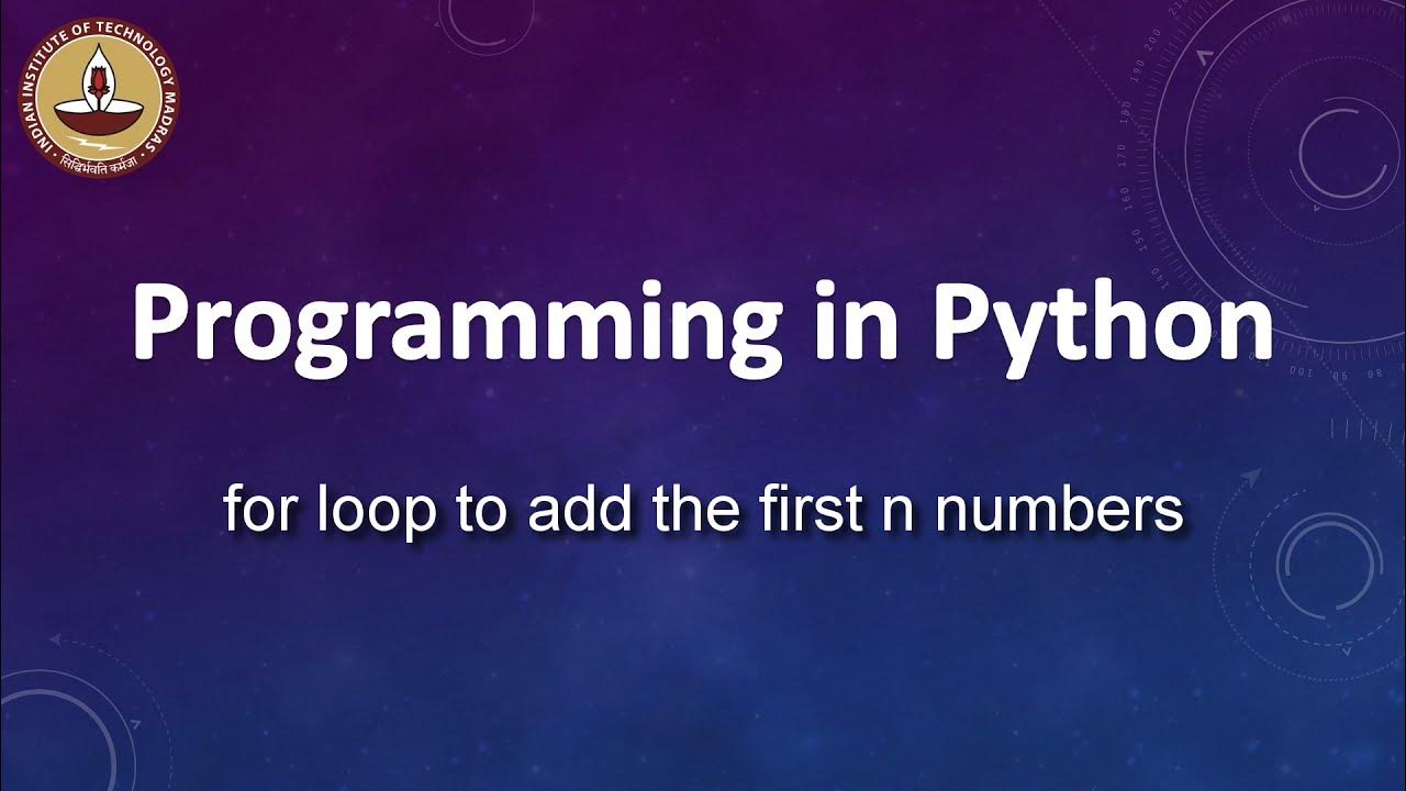 for loop to add the first n numbers - YouTube