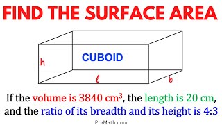 How to Find the Total Surface Area of a Cuboid when given the Volume and Length | Simple Tutorial