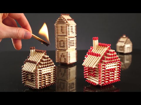 видео: How to Make Match House Town and BURN IT