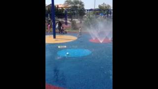 Logan at the splash park