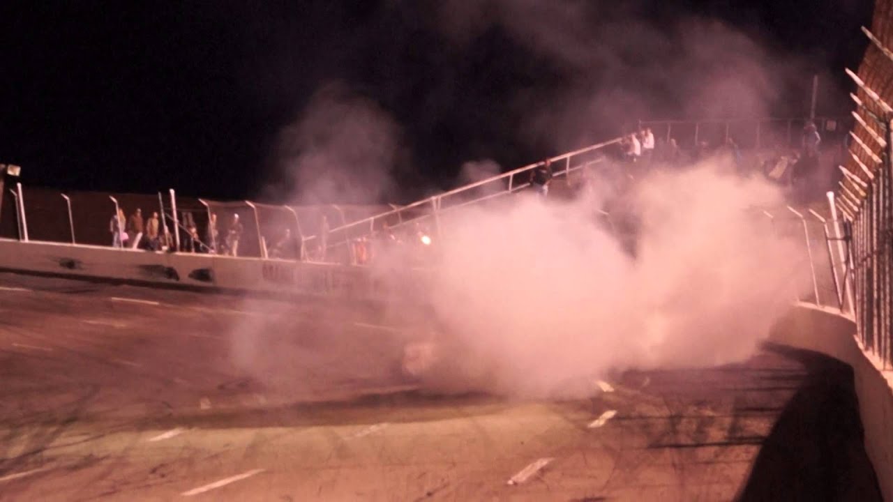 Clay Rogers X-R1 Pro Cup Burnout Orange County Speedway - YouTube