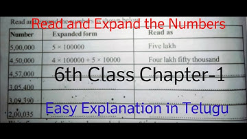 How to Read and Expand the Numbers in Telugu | 6th class | chapter-1 | Maths