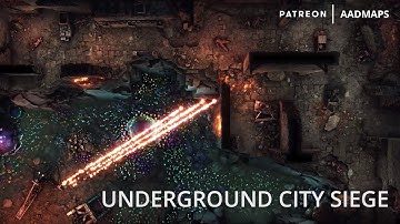 Fantasy Battlemaps - Mad Mage Dungeon: UNDERGROUND CITY SIEGE Animated Battle Maps Preview