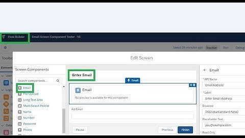 Flow Builder 101.1a Email Input Screen Component