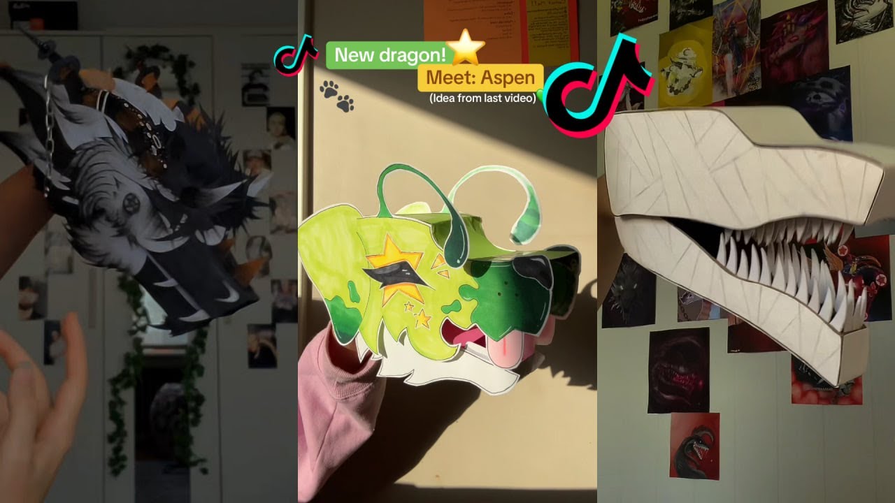 Dragon Puppet Crafts - Paper Dragon TikTok Compilation #453