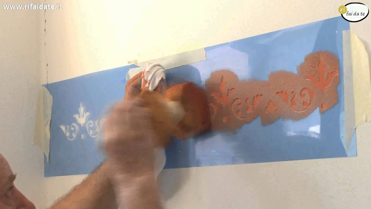 Decorare le pareti tecnica stencil - YouTube