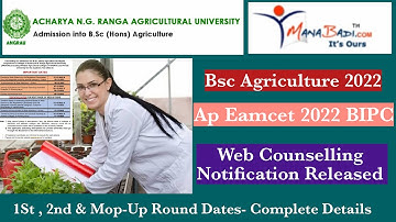 ANGRAU BSC Agriculture Counselling 2022 Web options Dates Released | AP EAMCET 2022 BSC Agriculture