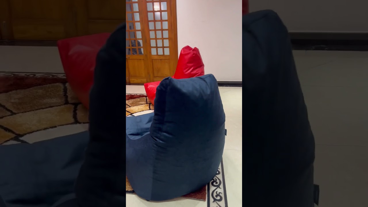 Velvet & Leather Lounger Beanbag 