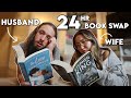 swapping books with my husband for 24 hours | 24 hr reading vlog