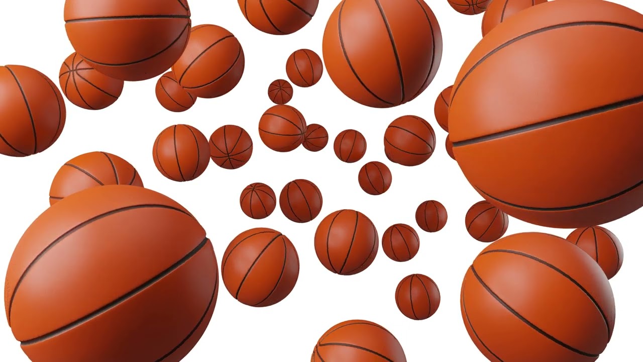 [1 hour]Basket Balls on White Background - Background/Screensaver/Wallpaper[4K][No Sound]