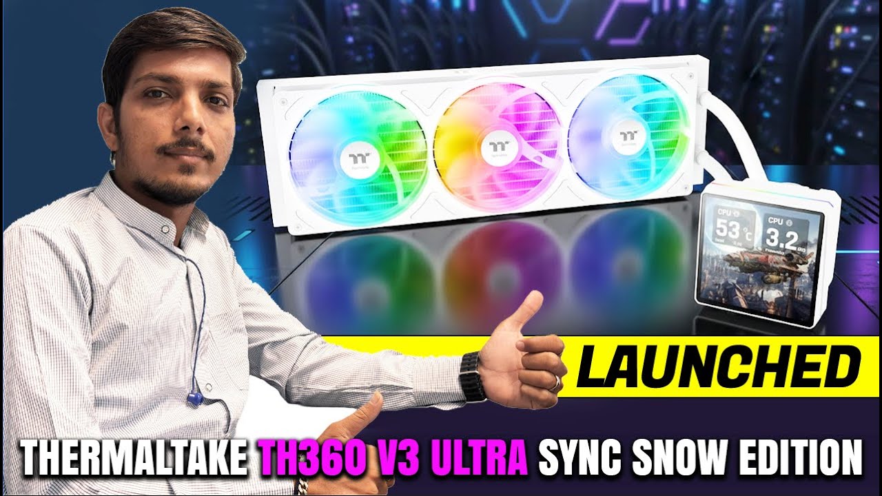 Выпущен процессорный кулер Thermaltake TH360 V3 Ultra ARGB Sync Snow Edition с 3,95-дюймовым ЖК-д...