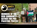 Members of the usm community gather for propalestine protest