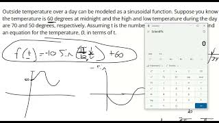 Create a Sinusoidal Function to Model Temperature