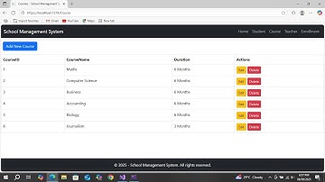 School Management System Using Asp.Net Core MVC