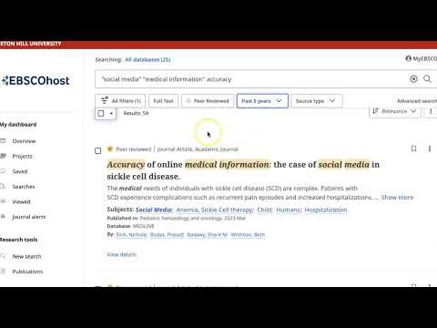 (SEE UPDATED VERSION IN DESCRIPTION) Searching EBSCOhost at Seton Hill University