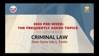 2023 PreWeek: The FAQs | CRIMINAL LAW