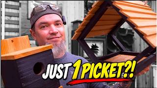 What Can You Build from JUST 1 PICKET?? / Birdhouse & Birdfeeder