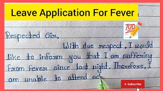 Leave Application For Fever Easy Format For Students