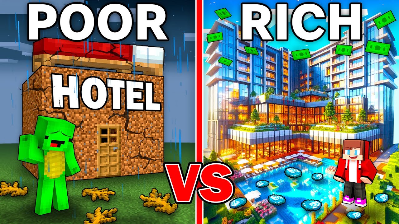 Mikey NOOB vs JJ PRO Hotel Build Battle in Minecraft - Maizen