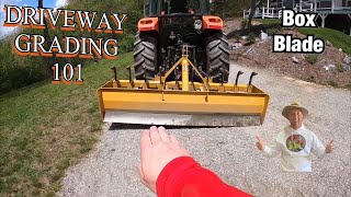 GRADING BASICS-HOW TO CROWN A GRAVEL DRIVEWAY WITH TRACTOR AND BOX BLADE (part 1) | DigginLife21