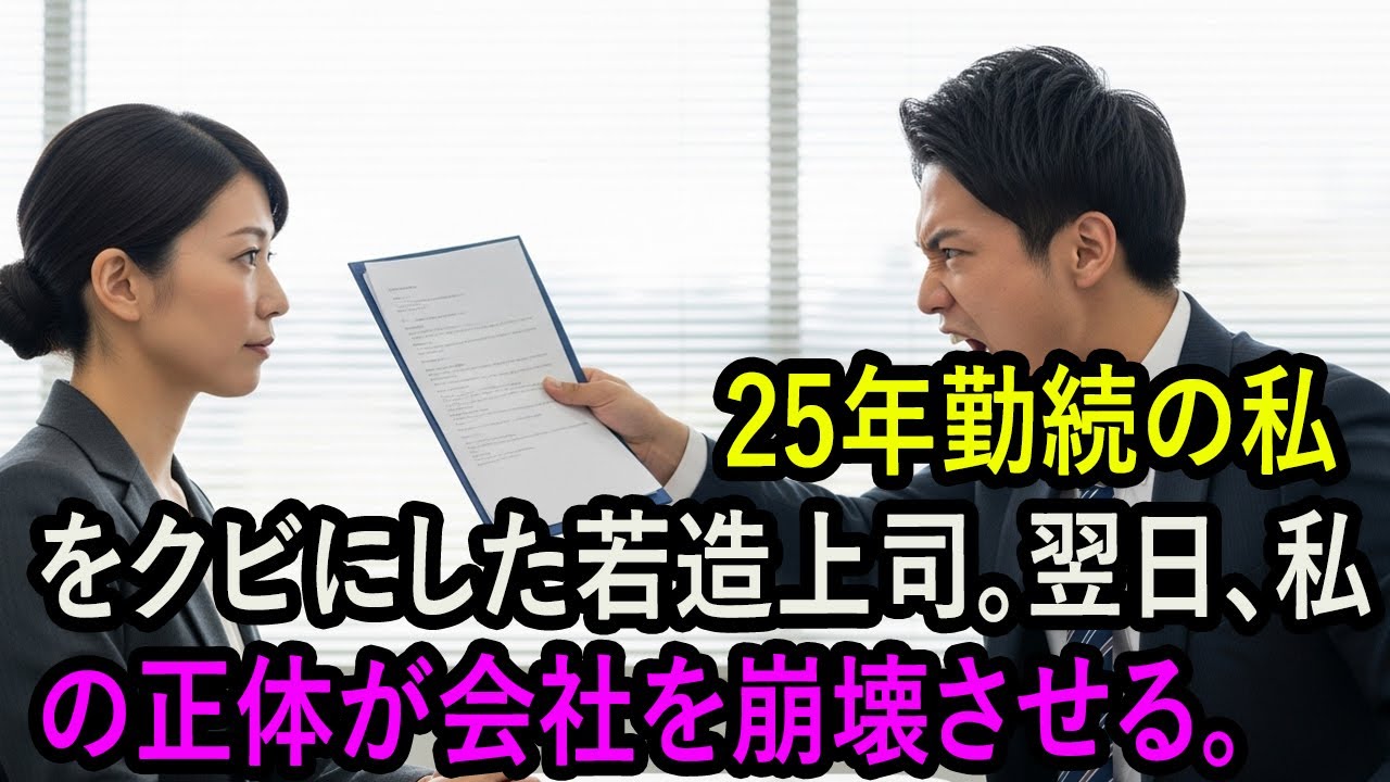 25年勤続の私をクビにした若造上司。翌日、私の正体が会社を崩壊させる。