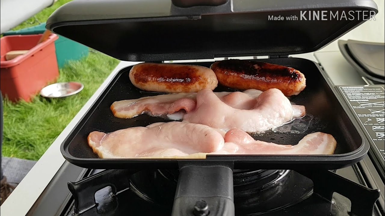 Ridgemonkey Cooking.. First time cooking..bacon sausage cheese oatcakes