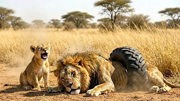 The Lion Was Dying Inside a Tire - Watch The Incredible Moment A Ranger Risks It All To Save Him!