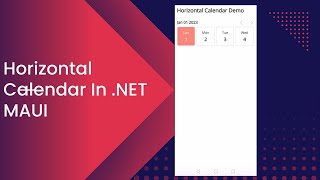 Horizontal Calendar In .NET MAUI #shortvideo #short