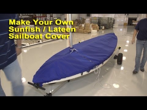 Sunfish Sailboat Top Deck Cover made from Sunbrella Pacific Blue