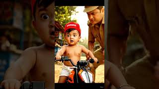 “বেবি রাইডারের পুলিশের হাত থেকে বাঁচার মিশন! 😂🏍️🚨💪 #shortsfeed #short #aibaby #miniduke