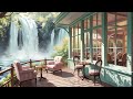 Springtime Chill - Lofi Beats at a Cozy Cafe by the Waterfall 🌸☕🌊