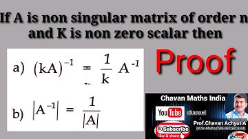 Non singular Matrix Theorem | Invertible Matrix Theorem| Proof  @chavanmathsindia