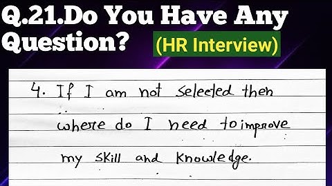 Do You Have Any Question | HR Interview | SRV Studyroom
