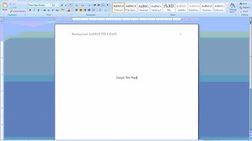How to create APA Headers and Title Page using MS Word 2007