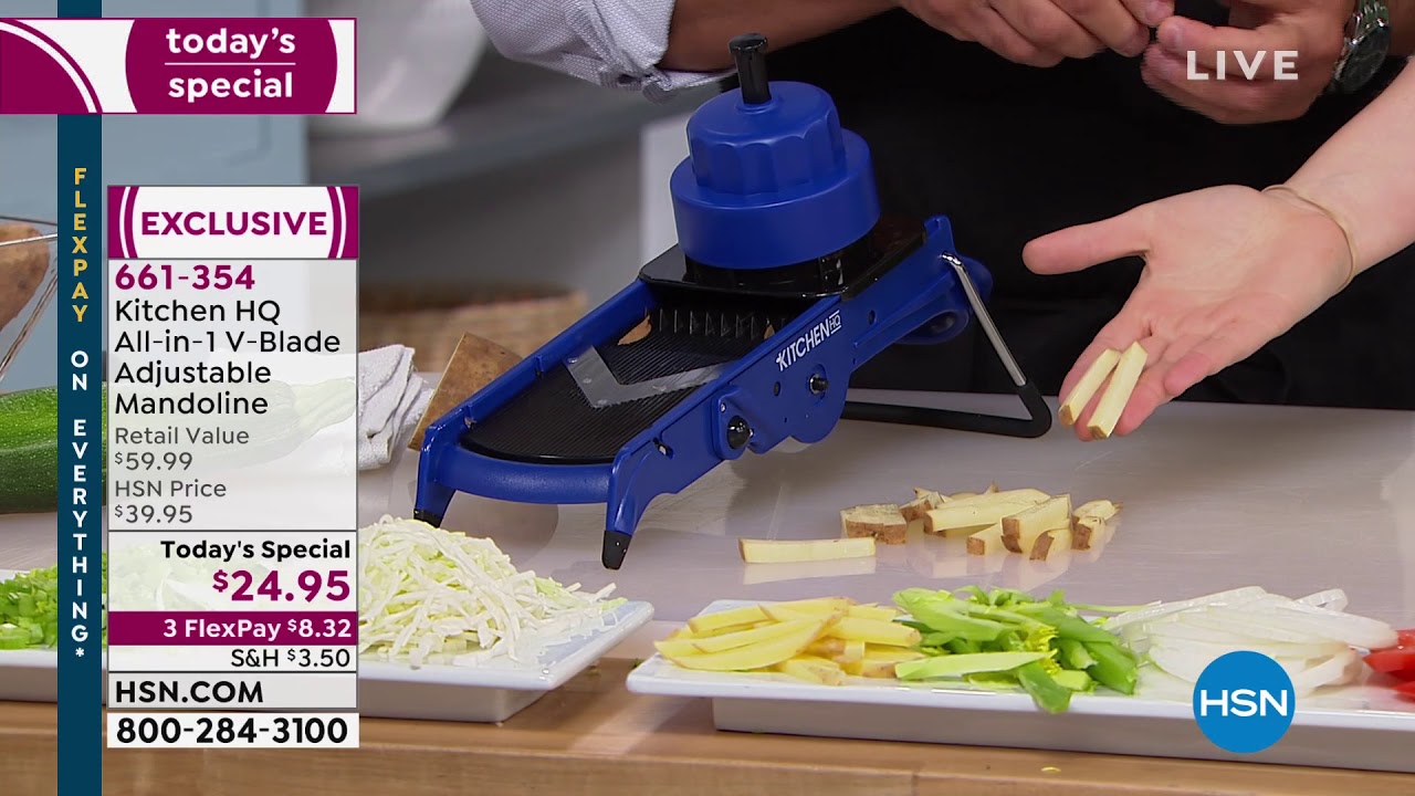 WENDERK Adjustable Stainless Steel Mandoline Food Slicer with Cut