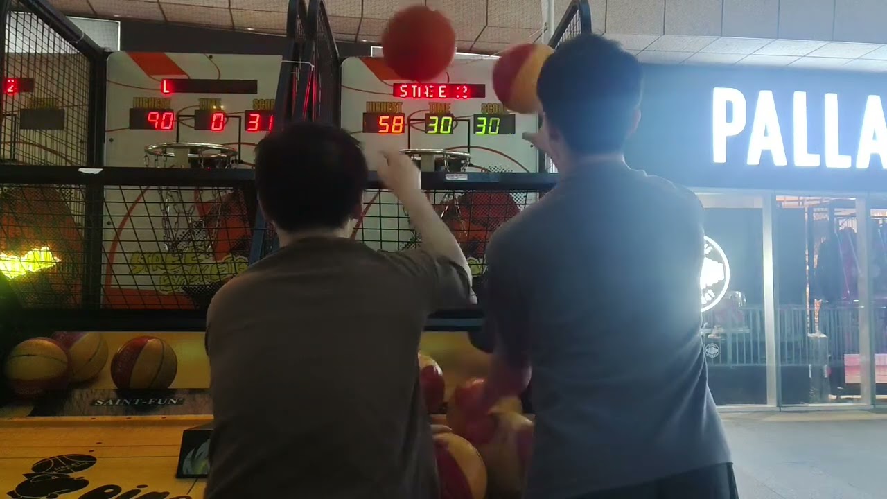 20260228@美麗華廣場yoyo投籃機和丁辰雙打10顆🏀尾殺700+程度