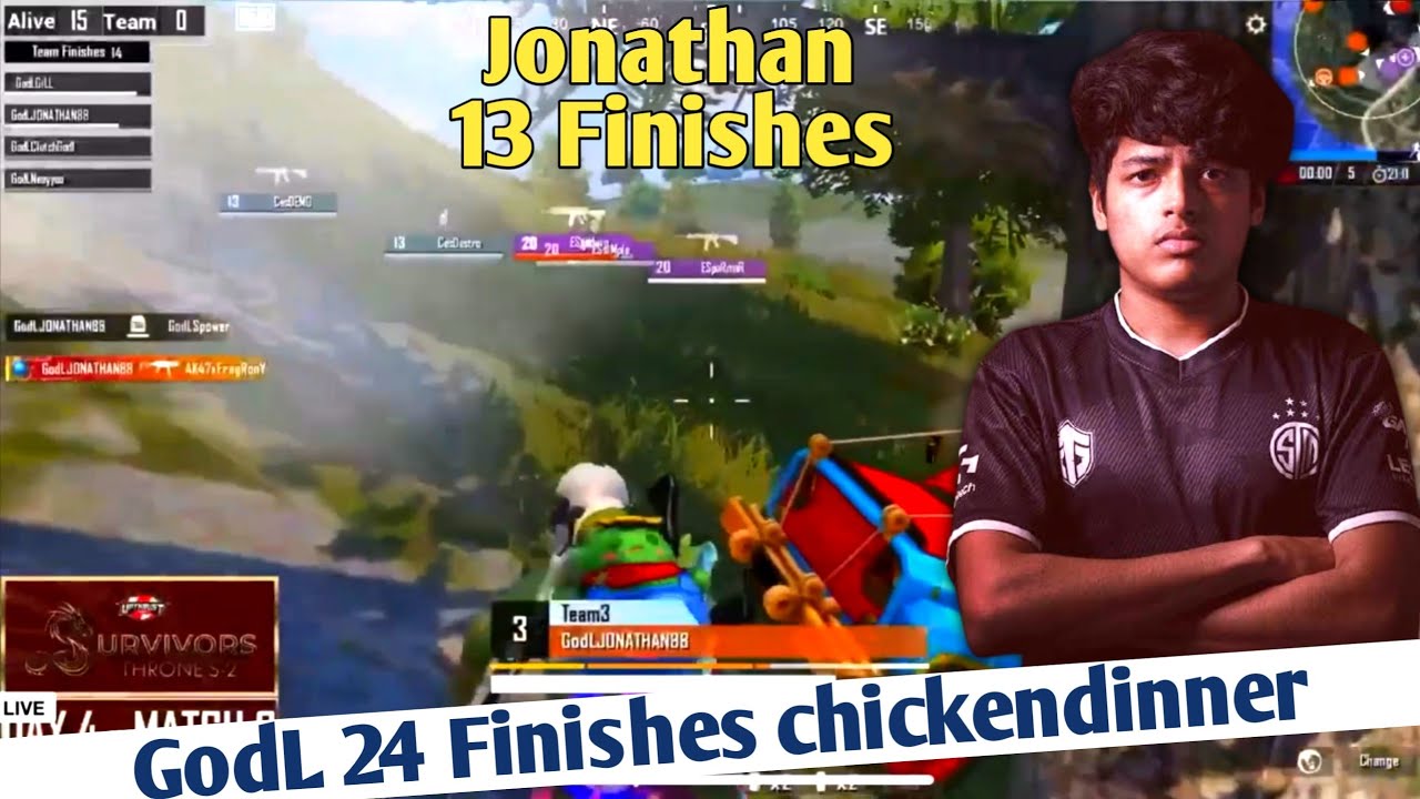Godlike 24 finishes Chicken dinner in Grandfinals | Jonathan Solo 13 ...