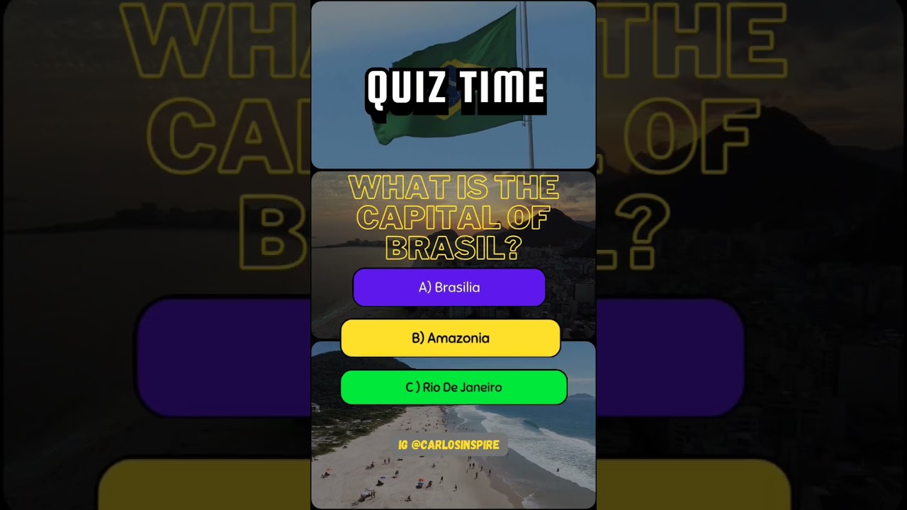 Brasil Quiz Time! 🇧🇷 #quiz #brasil #brazil #quizchallenge #quizgame #learn #knowledge #questions