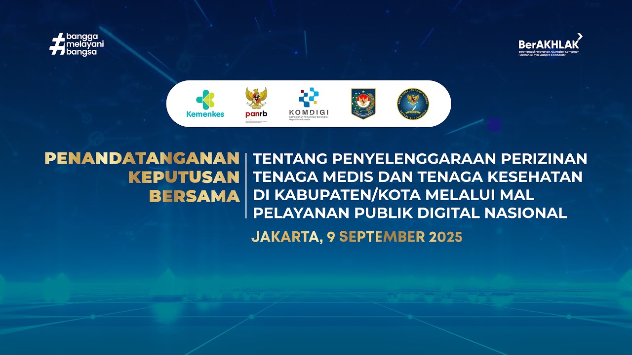 Penandatanganan SKB tentang Penyelenggaraan Perizinan Named & Nakes di Kab/Kota melalui MPPDN