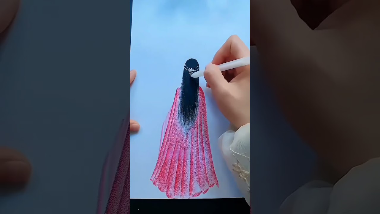 👻 “Horror Girl in Red Dress | Creepy Forest Sketch Art”