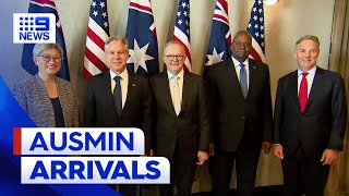 US officials arrive in Brisbane ahead of AUSMIN conference | 9 News Australia